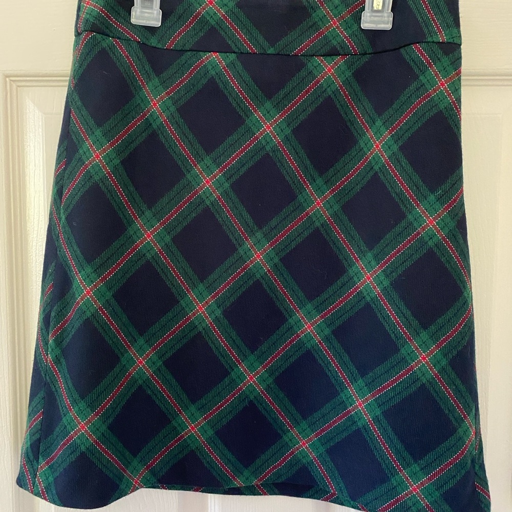Talbots Blue and Green A-Line Mini Skirt for Work